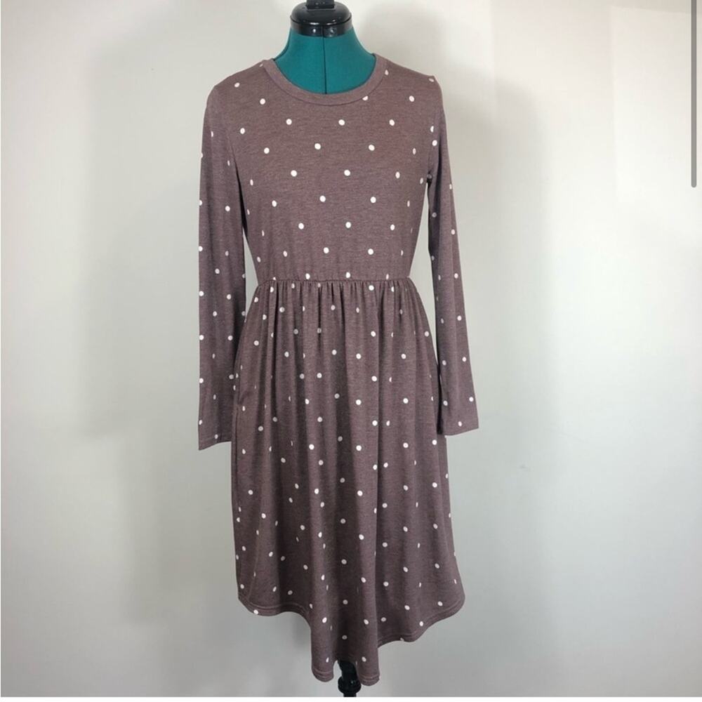 NWT simier fariry purple and white polkadot dress
